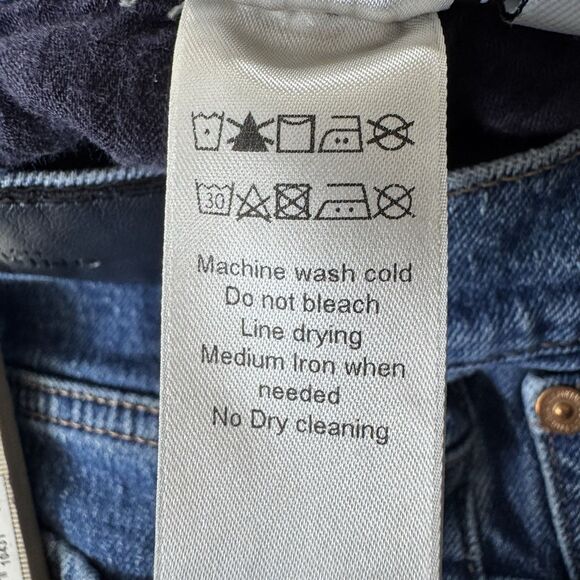 7 For All Mankind Tess Blue Bell Jeans Womens 24 Boho Denim USA Raw Hem 25x32 - Picture 6 of 14